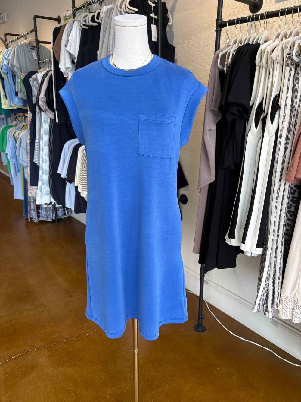 NEW KLD women's dory t-shirt dress in blue